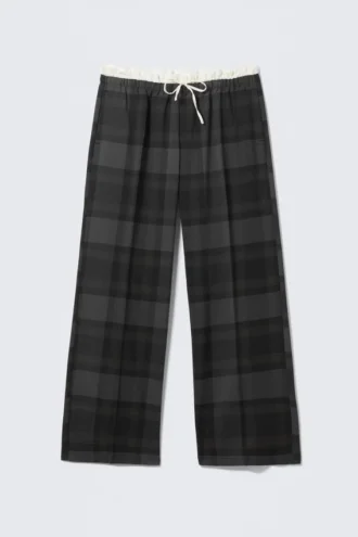 Hose mit Kordelzug in Regular-Fit – Dunkelgrau