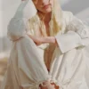 Hose mit niedriger Leibhöhe, Rüschen und Kordelzug – Off-White Hose mit niedriger Leibhöhe, Rüschen und Kordelzug – Off-White