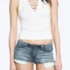 Hour Slim Low Rise Denim Hotpants – Gloria Blue – Mittelblau Hour Slim Low Rise Denim Hotpants – Gloria Blue – Mittelblau