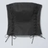 Ima Schnürkorsett-Top – beschichtet, schwarz Ima Schnürkorsett-Top – beschichtet, schwarz