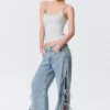 Imoo Low Rise Loose Wide Bow Jeans – Mittelblau – Mittelblau Imoo Low Rise Loose Wide Bow Jeans – Mittelblau – Mittelblau