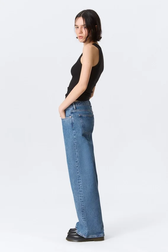 Imoo Low Rise Loose Wide Jeans – 90S Blue – Mittelblau Imoo Low Rise Loose Wide Jeans – 90S Blue – Mittelblau