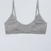 Inez Scooped Baumwoll-Bralette – Grau meliert Inez Scooped Baumwoll-Bralette – Grau meliert