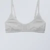 Inez Scooped Baumwoll-Bralette – Grau meliert Inez Scooped Baumwoll-Bralette – Grau meliert