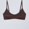 Inez Scooped Cotton Bralette – Dark Plum Inez Scooped Cotton Bralette – Dark Plum