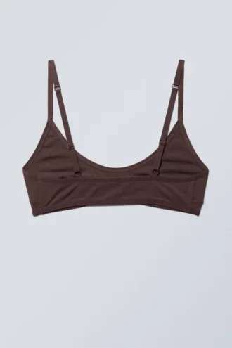 Inez Scooped Cotton Bralette – Dark Plum