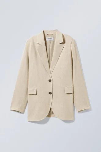 Isa Blazer aus Leinenmischung – Beige