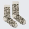 Jaqcuard Crew-Socken – Beige – Tigerstreifen Jaqcuard Crew-Socken – Beige – Tigerstreifen