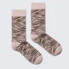 Jaqcuard Crew-Socken – Rosa Tigerstreifen Jaqcuard Crew-Socken – Rosa Tigerstreifen