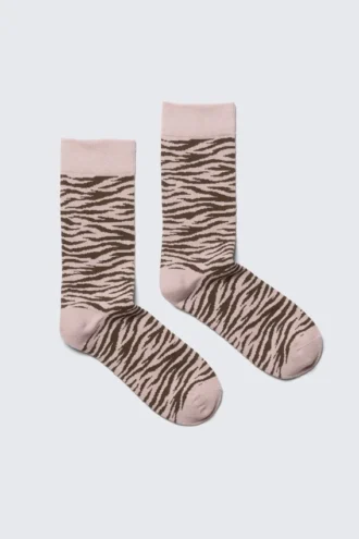 Jaqcuard Crew-Socken – Rosa Tigerstreifen