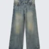 Jeans mit doppeltem Bund und weitem Bein – Arizona Blue – Mittelblau