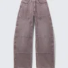 Jeans mit hoher Taille und Barrel-Bein – Dusty Purple Jeans mit hoher Taille und Barrel-Bein – Dusty Purple