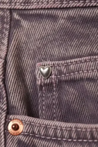 Jeans mit hoher Taille und Barrel-Bein – Dusty Purple