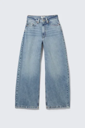 Jeans mit hoher Taille und geradem Barrel-Bein – Fresh Blue – Hellblau