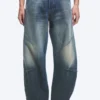 Jeans mit niedriger Leibhöhe, lockerer Passform und konisch zulaufendem Bein – Baltic Blue – Dunkelblau