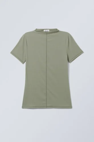 Jen Mockneck Top – Khaki-Grün Jen Mockneck Top – Khaki-Grün