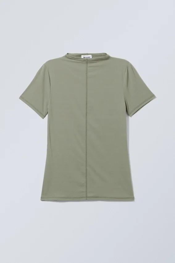 Jen Mockneck Top – Khaki-Grün Jen Mockneck Top – Khaki-Grün