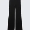 Jersey-Hose mit niedriger Leibhöhe und Bootcut – Schwarz Jersey-Hose mit niedriger Leibhöhe und Bootcut – Schwarz