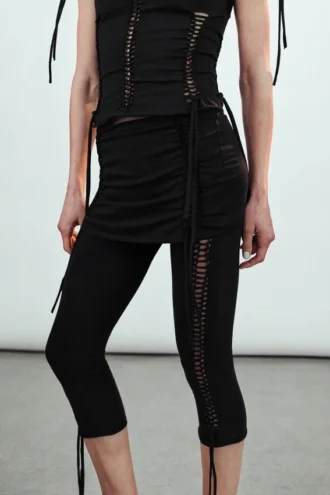 Jersey-Knoten-Hose – Schwarz