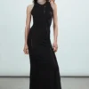 Jersey-Knoten-Kleid – Schwarz Jersey-Knoten-Kleid – Schwarz