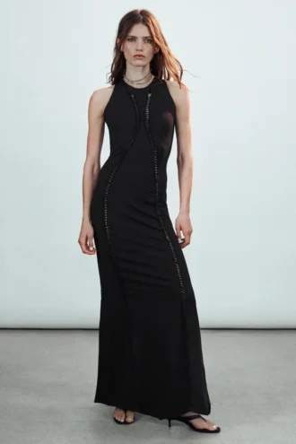 Jersey-Knoten-Kleid – Schwarz Jersey-Knoten-Kleid – Schwarz