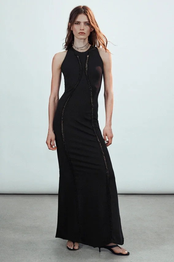 Jersey-Knoten-Kleid – Schwarz Jersey-Knoten-Kleid – Schwarz