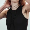 Jersey-Knoten-Kleid – Schwarz Jersey-Knoten-Kleid – Schwarz