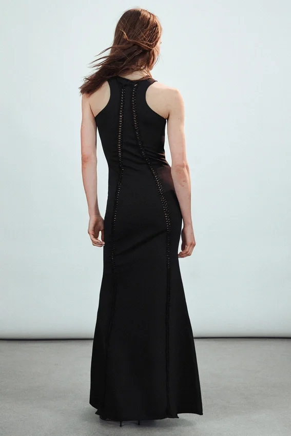 Jersey-Knoten-Kleid – Schwarz Jersey-Knoten-Kleid – Schwarz