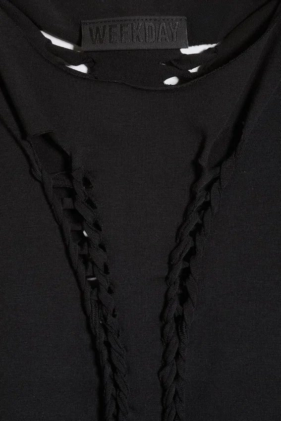 Jersey-Knoten-Kleid – Schwarz Jersey-Knoten-Kleid – Schwarz