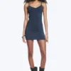 Jersey-Mini-Kleid mit V-Ausschnitt – Dunkelblau Jersey-Mini-Kleid mit V-Ausschnitt – Dunkelblau