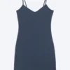 Jersey-Mini-Kleid mit V-Ausschnitt – Dunkelblau Jersey-Mini-Kleid mit V-Ausschnitt – Dunkelblau