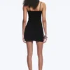 Jersey-Mini-Kleid mit V-Ausschnitt – Schwarz Jersey-Mini-Kleid mit V-Ausschnitt – Schwarz