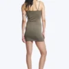 Jersey-Minikleid mit V-Ausschnitt – Staubgrau Jersey-Minikleid mit V-Ausschnitt – Staubgrau