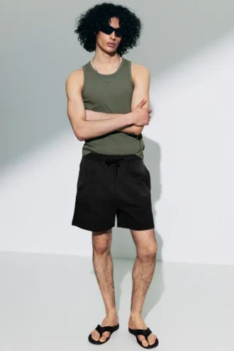 Jersey-Shorts – Schwarz