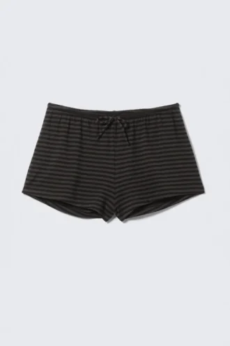 Jersey-Shorts zum Hineinschlüpfen – schwarz-grau gestreift