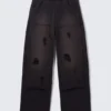 Jogginghose aus Baumwollfrottee im Used-Look – Dunkelblau Jogginghose aus Baumwollfrottee im Used-Look – Dunkelblau