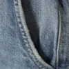 Jogginghose aus Denim mit niedriger Leibhöhe und lockerer Passform – Torn Blue – Medium Blue