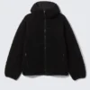 Kapuzenjacke aus Fleece – Schwarz Kapuzenjacke aus Fleece – Schwarz