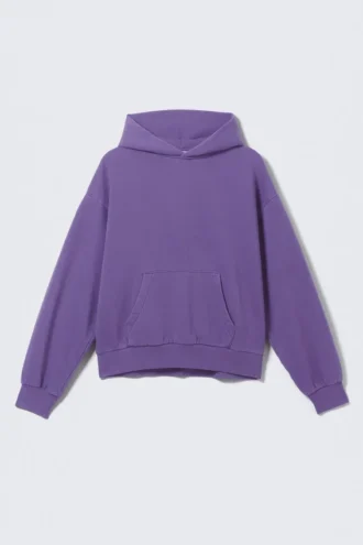 Kapuzenpullover in lockerer Passform – Lila