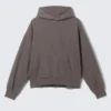 Kapuzenpullover mit lockerer Passform – gewaschenes Dunkelbraun Kapuzenpullover mit lockerer Passform – gewaschenes Dunkelbraun