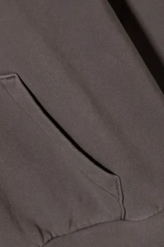 Kapuzenpullover mit lockerer Passform – gewaschenes Dunkelbraun