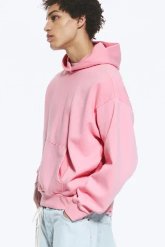 Kapuzenpullover mit lockerer Passform – gewaschenes Rosa