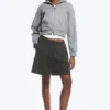 Kapuzenpullover mit Raglanärmeln, Cutline-Schnitt und Reißverschluss – Grau meliert Kapuzenpullover mit Raglanärmeln, Cutline-Schnitt und Reißverschluss – Grau meliert