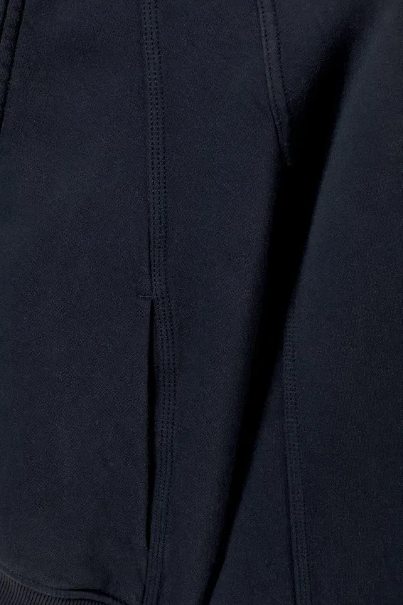 Kapuzenpullover mit Raglanärmeln und Cutline-Reißverschluss – Dunkelblau Kapuzenpullover mit Raglanärmeln und Cutline-Reißverschluss – Dunkelblau