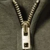 Kapuzenpullover mit Reißverschluss in lockerer Passform – gewaschen, dunkelgrün