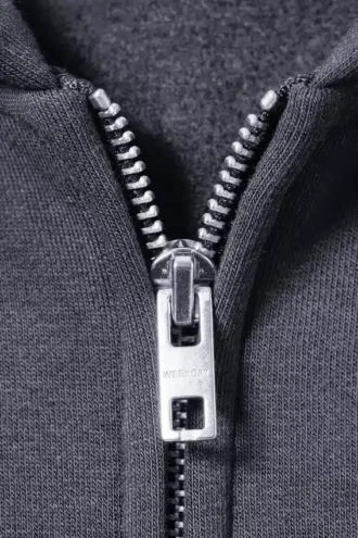 Kapuzenpullover mit Reißverschluss in lockerer Passform – Washed Blue
