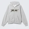 Kapuzenpullover mit Reißverschluss und Print – Grau meliert – Dream Kapuzenpullover mit Reißverschluss und Print – Grau meliert – Dream