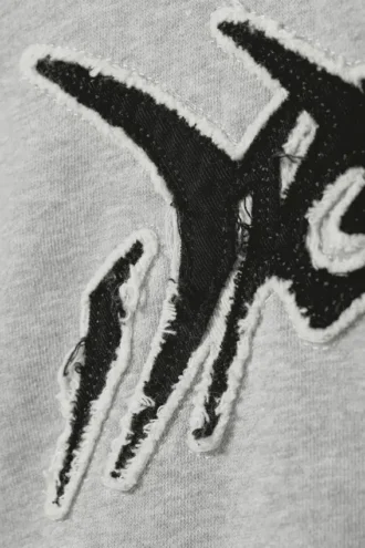 Kapuzenpullover mit Reißverschluss und Print – Grau meliert – Dream