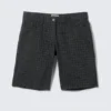Karierte, knielange Shorts aus Baumwolltwill – kariert, dunkelgrau Karierte, knielange Shorts aus Baumwolltwill – kariert, dunkelgrau