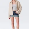 Kastenförmige Knopfleiste Jacke aus Wollmischung – Dusty Cream Kastenförmige Knopfleiste Jacke aus Wollmischung – Dusty Cream